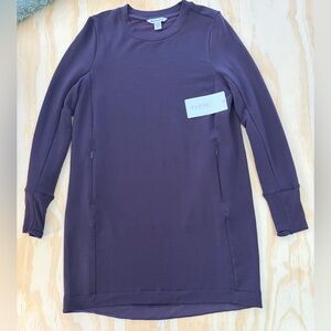 Athleta Coaster Luxe Dress Dark Purple Medium NWT Travel Athleisure